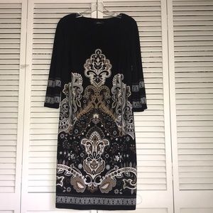 Dress with Black and Gold Pattern